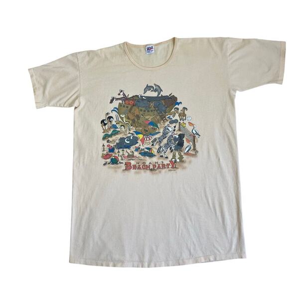 Anvil Vtg 1996 Shirt Dress Pj Noah’s Beach Party Graphic Tee Single Stitch Worn - Picture 6 of 16